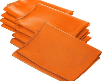 Orange Polyester Poplin Napkin: 18-Inch Party & Wedding Dinner Linens