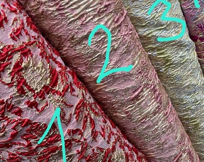 Brocade Fabric #2 Metallic Crinkle Jacquard for Dress Floral Pattern for Costume Sewing By The Yard