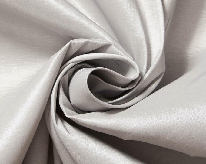 Silver Taffeta Stretch Fabric 2-Way Stretch, Spandex Polyester 58" Wide Sold by The Yard
