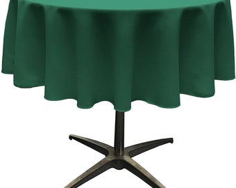 Teal Polyester Round Tablecloth: Wrinkle Resistant Banquet Cloth