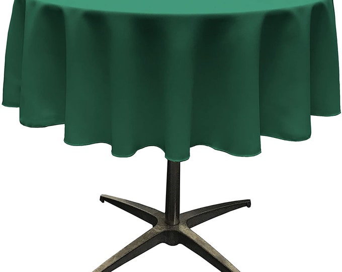 Mia's Fabrics Inc, Teal Tablecloth Polyester Poplin Tablecloth Inch Round Banquet Cloth, Wrinkle Resist Quality (Pick a Size)