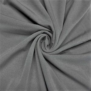 Gray ITY Knit Fabric: 2-Way Stretch Spandex Polyester Jersey - By The Yard