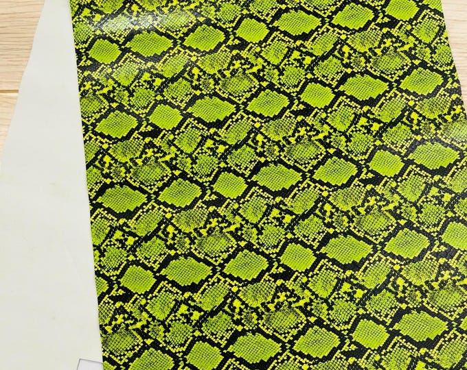 Vernon Green Snake Skin Embossed Vinyl - Python Snake Upholstery Accessory Design Vinyl Faux Leather Sold by the Yard
