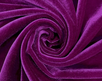 Magenta Stretch Velvet Fabric: 60" Wide, Apparel, Costume Mia Fabrics