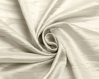 Ivory Crushed Taffeta Fabric - 54 Inch Wide - By The Yard
