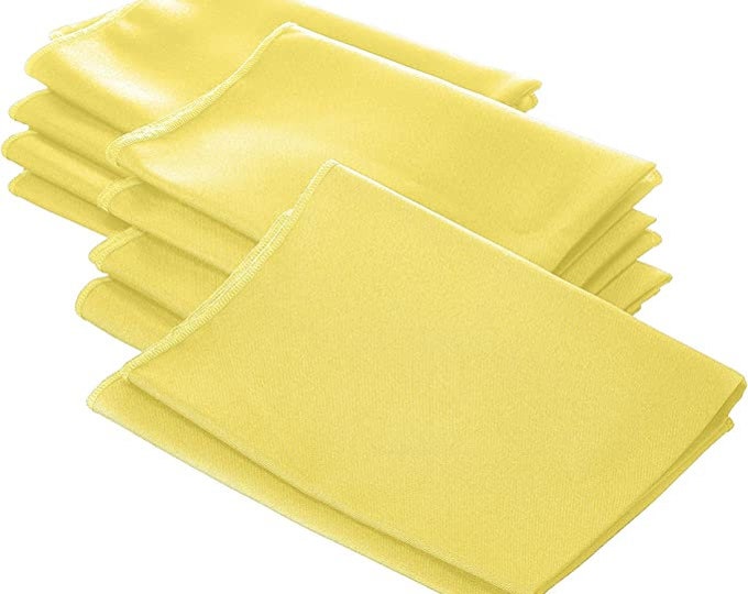 Light Yellow Polyester Poly Poplin Napkin 18 by 18-Inch, Napkins Ideal for Parties, Weddings and Dinners