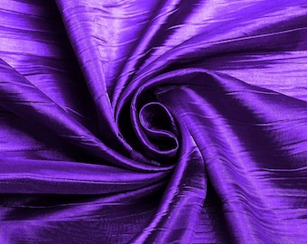 Crushed Taffeta Fabric - Purple - 54" Inch Wide Crushed Taffeta Creased Fabric Sold by The Yard