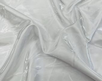 White Liquid Crystal Bridal Satin Fabric By The Yard