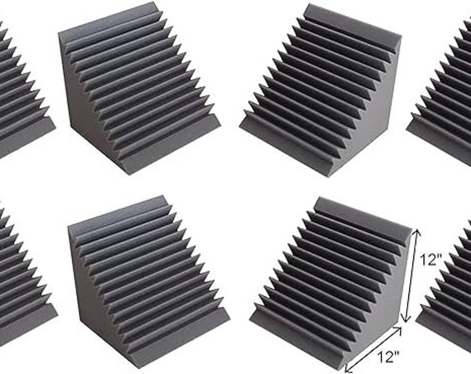 Corner Bass Trap/Absorber - 12" x 12" x 12" Acoustic Sound Foam Kit - SoundProofing and Deadening - Made in the USA!
