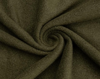 Olive Green Soft Anti-Pill Polar Fleece Fabric: 60" Wide, Sold by The Yard