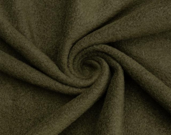 Olive Green Soft Anti-Pill Polar Fleece Fabric: 60" Wide, Sold by The Yard