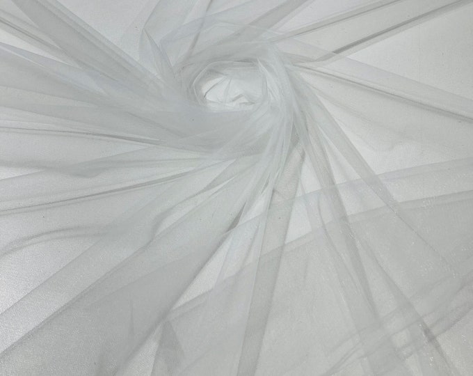 illusion Mesh Fabric | White | 60" Wide, Sold By The Yard