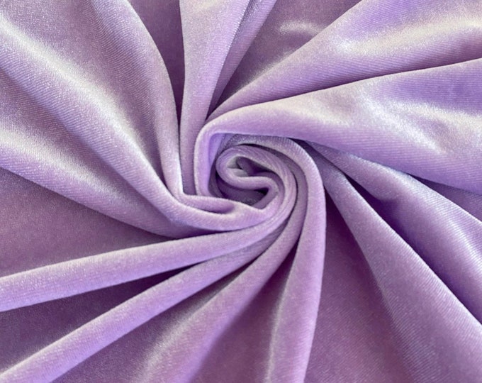 Mia Fabrics Lilac Stretch Velvet Fabric 60'' Wide, Sewing, Apparel, Costume, Craft {Choose quantity}