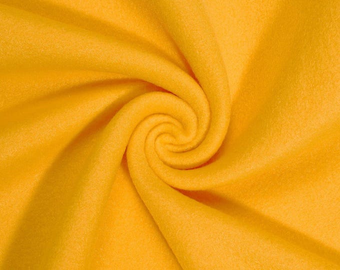 Dark Yellow Soft Anti-Pill Polar Fleece Fabric: 60" Wide, Sold by The Yard