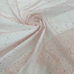 Dusty Rose Sparkle Tulle Fabric With Glitter Fabric 60"Wide by yard, Shimmer Glitter Fabric,  Sparkle Tulle Fabric, Tulle Glitter Fabric