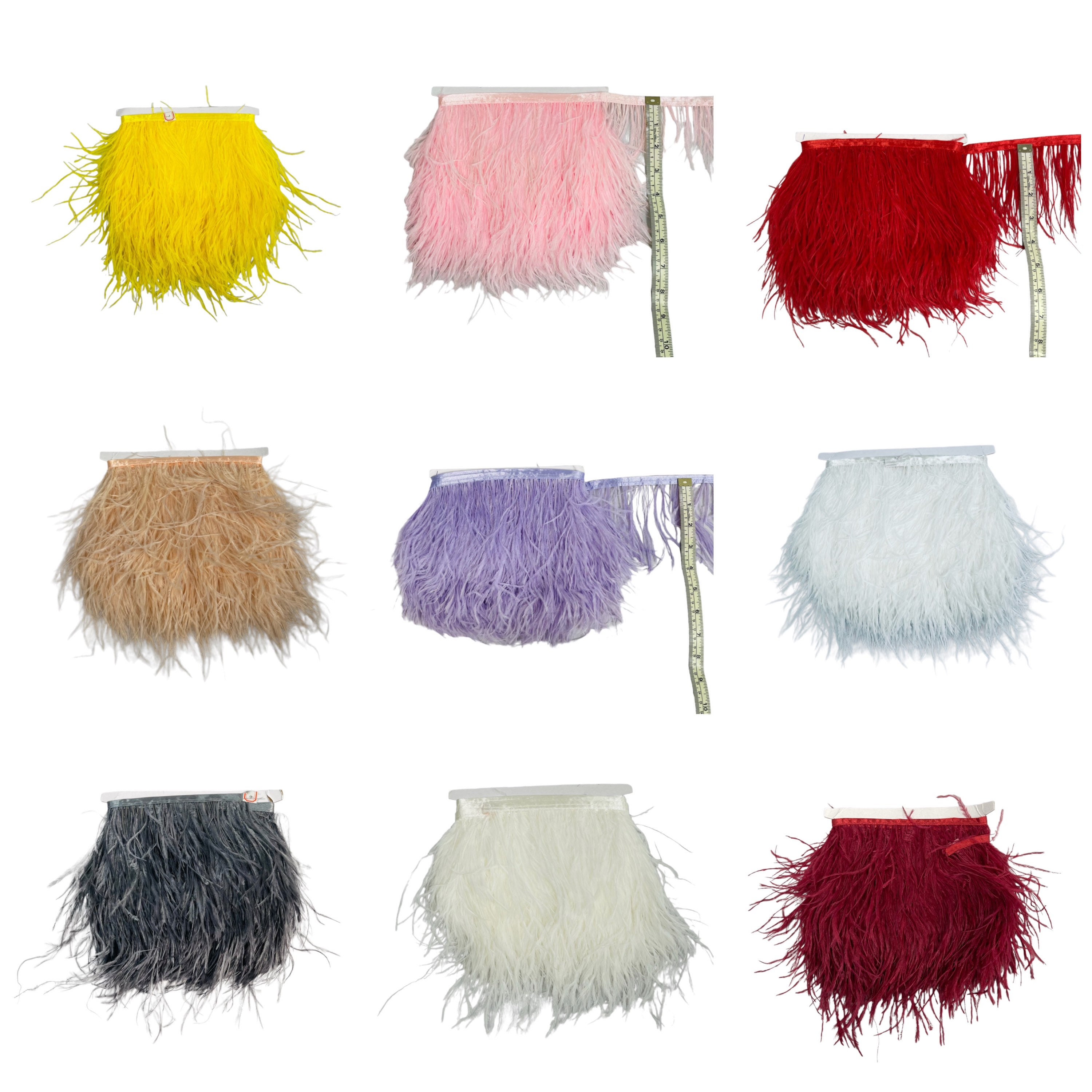 Ostrich Feather Trim: Fashion Feather Trimmings from Italy, SKU 00072865 at  $42 — Buy Luxury Fabrics Online