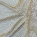 Beige Fish Net Fabric, Cast Net Design Champagne Sequins Embroidery on ...