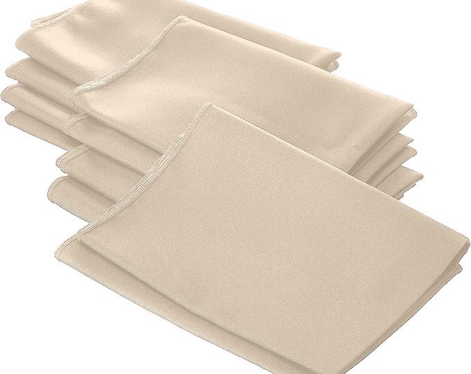 Khaky Polyester Poly Poplin Napkin 18 by 18-Inch, Napkins Ideal for Parties, Weddings and Dinners