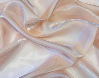 Blush Liquid Organza Fabric: Glossy Bridal Organza Apparel Decor, 60" Wide By The Yard
