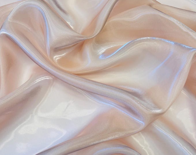 Blush Liquid Organza Fabric: Glossy Bridal Organza Apparel Decor, 60" Wide By The Yard