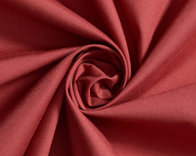 BURGUNDY 60" Poly Cotton Broadcloth, Fabric by the Yard