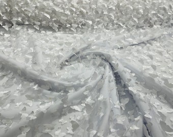 Tessuto in pizzo a farfalla 3D: rete in tulle ricamata, pizzo per abito da sposa