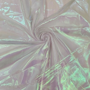 Light Pink Iridescent Pearl Sheer Organza Fabric - 58&quot; Wide