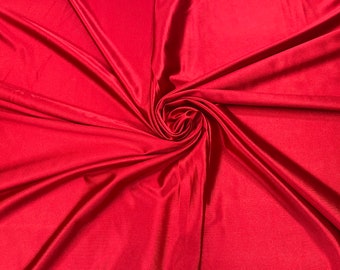 Red Shiny Polyester Spandex Fabric: 4-Way Stretch, Costume & Dance Wear