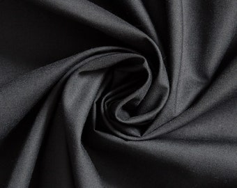 BLACK 60" Poly Cotton Broadcloth, Fabric by the Yard