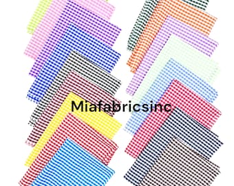 Gingham Poly Cotton Fabric By The Yard 1/4” Squares, Checkered Fabric