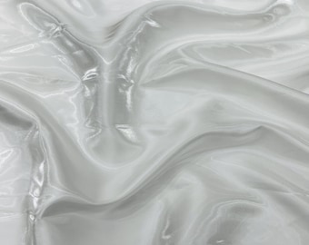 Off White Liquid Crystal Satin Fabric: Ultra Glossy Bridal Satin By The Yard