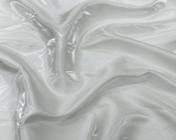 Off White Liquid Crystal silk satin By Yard, Liquid Bridal Satin, Water Shine Ultra Glossy Shimmer Bridal Satin, Crystal Reflective Satin