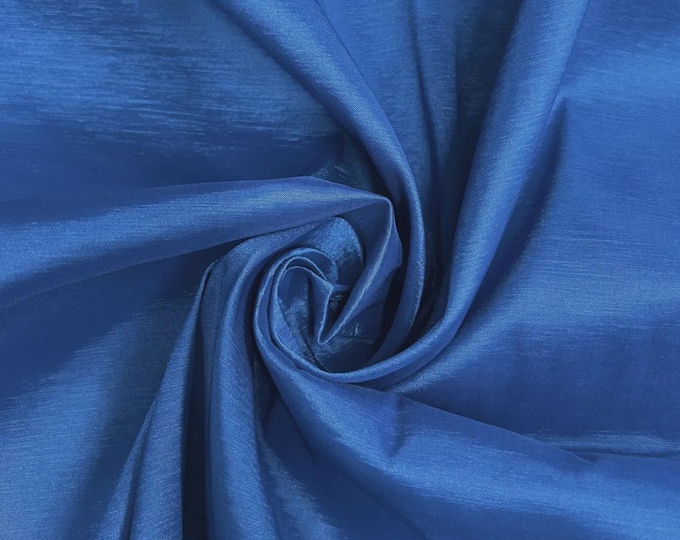 Royal Blue Taffeta Stretch Fabric 2-Way Stretch, Spandex Polyester 58" Wide Sold by The Yard