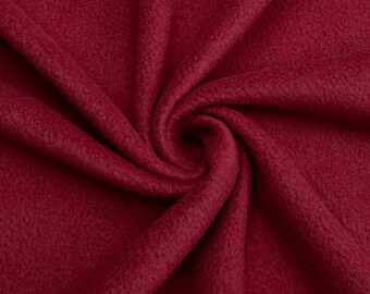 Dark Red Soft Anti-Pill Polar Fleece Fabric: 60" Wide, Sold by The Yard