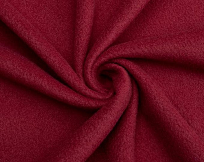 Dark Red Soft Anti-Pill Polar Fleece Fabric: 60" Wide, Sold by The Yard
