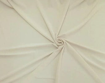 Ivory ITY Knit Fabric: 2-Way Stretch Spandex Polyester, Sold By The Yard
