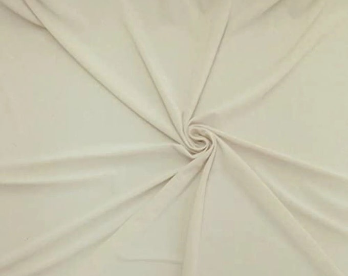 Mia's Fabrics Inc, 58/59" ITY Fabric - Ivory - 2 Way Stretch Spandex Polyester Knit Jersey Fabric Sold By The Yard
