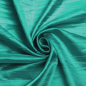 Teal Crushed Taffeta Fabric: 54&quot; Wide Polyester, Sold by The Yard