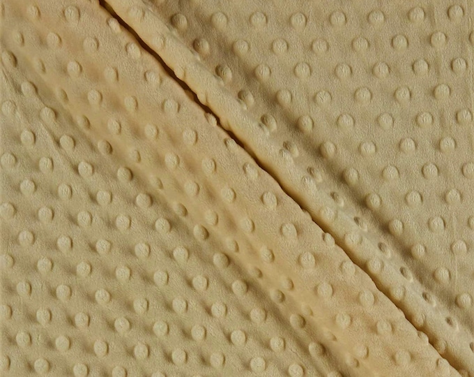 Mia' Fabrics Inc, Beige 58/59" Wide 100 Polyester Minky Dimple Dot Soft Fabric by the Yard (Pick a Size)