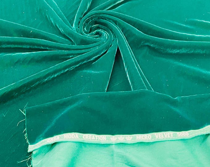 Hunter Green Micro Velvet by the yard, Micro Velvet Fabric 54'' Wide, Velvet Fabric, Sewing, Apparel, Costume, Craft {Choose quantity}