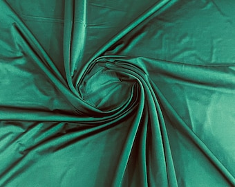 Hunter Green Shiny Milliskin Nylon Spandex Fabric 4 Way Stretch Prom-Gown-Dress, 58" Wide Sold by The Yard (Pick a Size)