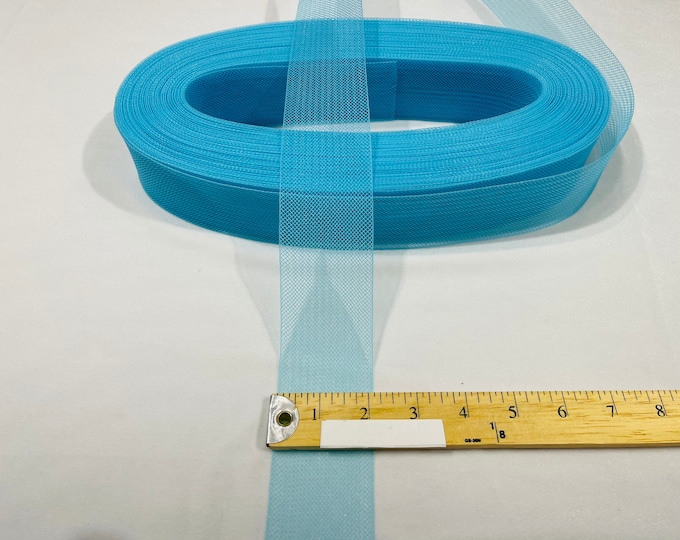 2 Inch Turquoise Crinoline Horsehair Braid Trim-Wedding-Bridal-Decorations-Crafts-Sold By The Yard (Pick a Size )