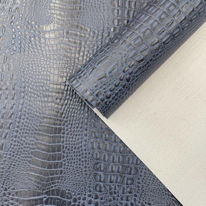 Navy Blue Crocodile Marine Vinyl Fabric: Waterproof Outdoor Upholstery