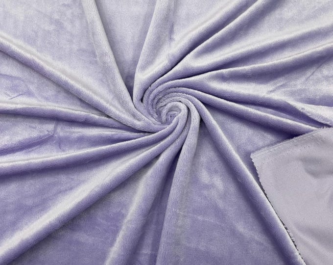 Lilac Minky Fabric By The Yard, Ultra Soft Fabric, 3.mm Pile, 2 Way Stretch Minky Fabric, 60” Wide Used for Blanket
