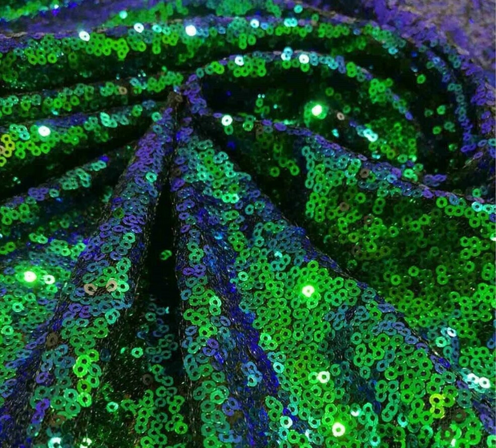 Iridescent Green Sequin Fabric Mini Glitz Sequins by the Yard Etsy
