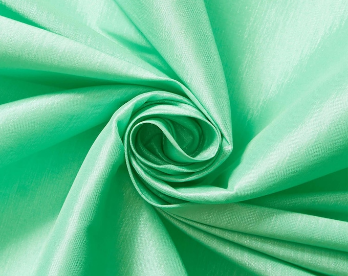 Mint Green Taffeta Stretch Fabric 2-Way Stretch, Spandex Polyester 58" Wide Sold by The Yard