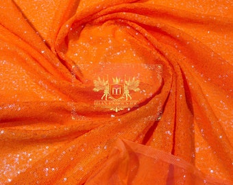 Orange Sequin Fabric: Mini Glitz Polyester, By The Yard