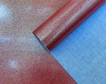 Orange Sparkle Glitter Vinyl Fabric - 54" Wide Upholstery Material