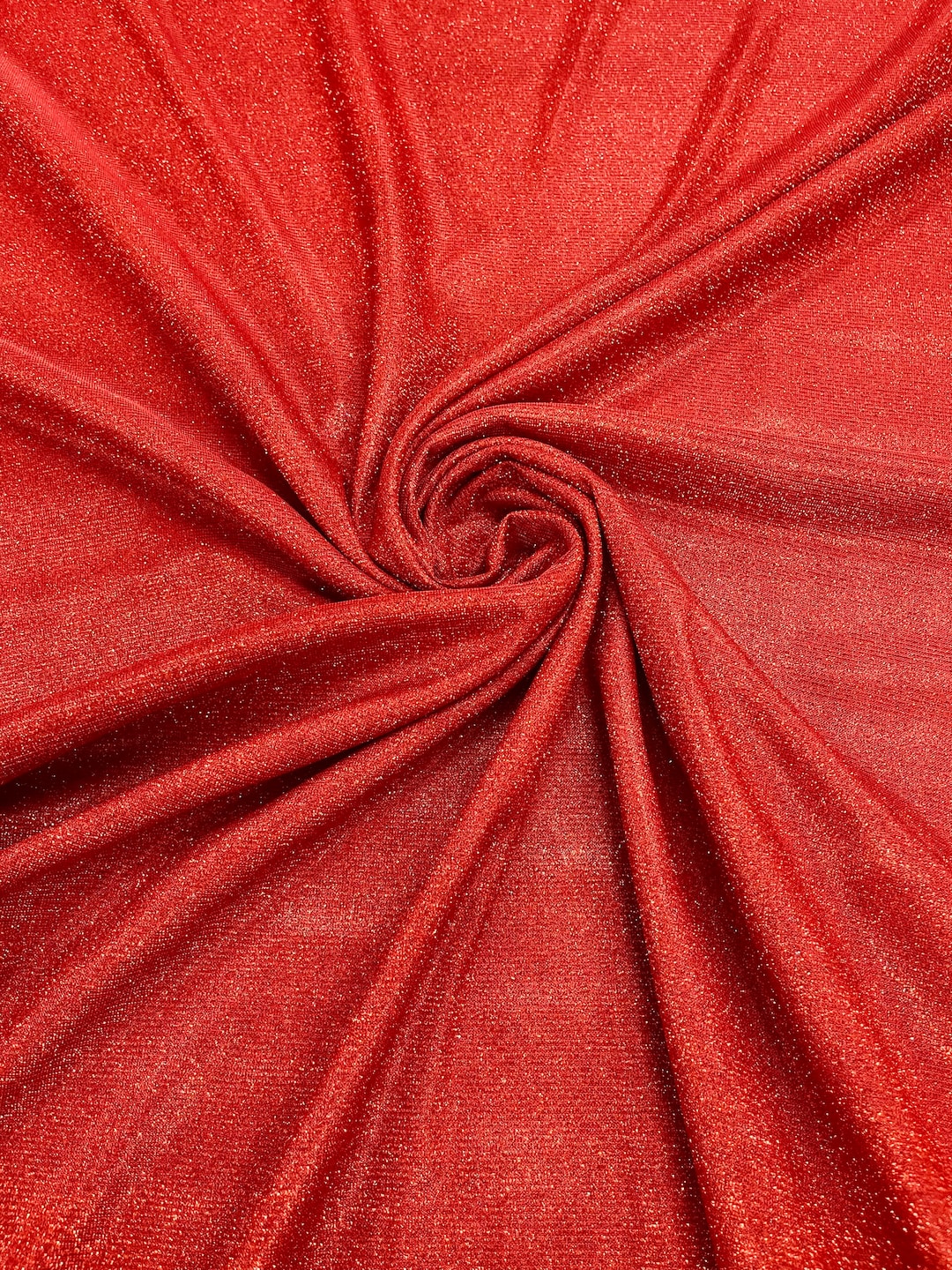 Red Shimmer Fabric by Yard, Stretch Glitter Fabric Luxury Sparkle