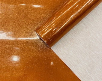 Rust Orange Sparkle Glitter Vinyl Fabric: Upholstery Grade - 54" Wide